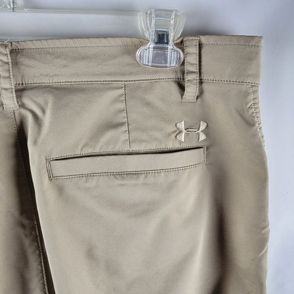 Under Armour Other - Under Armour Pants Mens 34x32 Beige Tan Khaki Lightweight Golf Stretch Loose